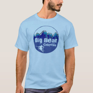 Big Bear California blue skier guys tee