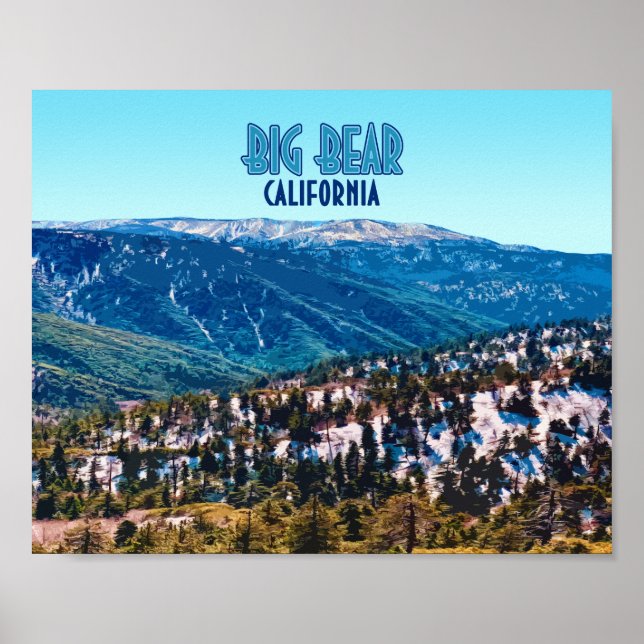 Big Bear California Mountains Vintage Poster (Front)
