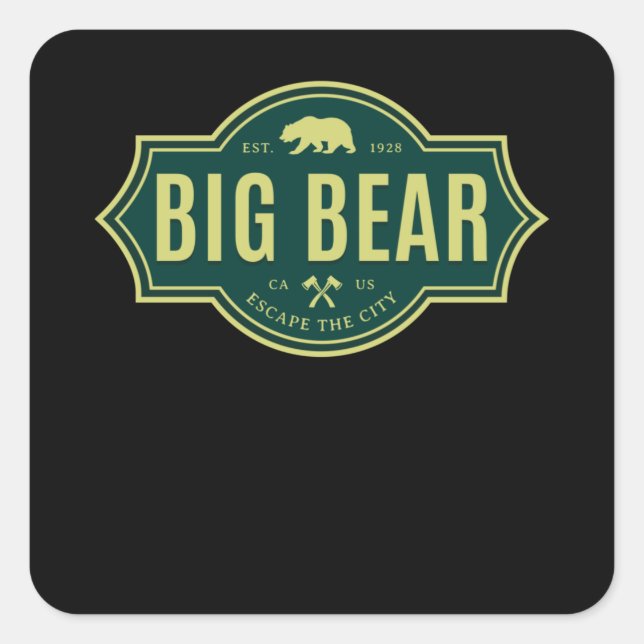 Big Bear California Square Sticker (Front)