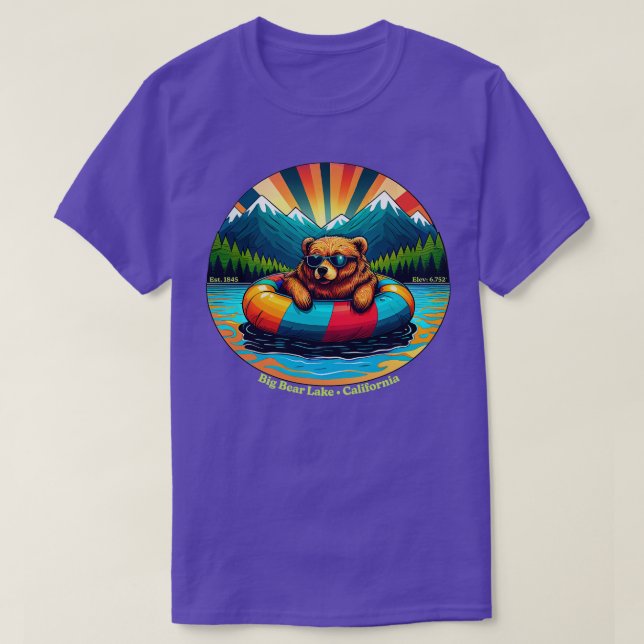 Big Bear Lake California Animals Wearing Sunglasse T-Shirt (Design Front)