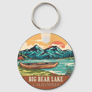 Big Bear Lake California Boating Fishing Emblem Key Ring
