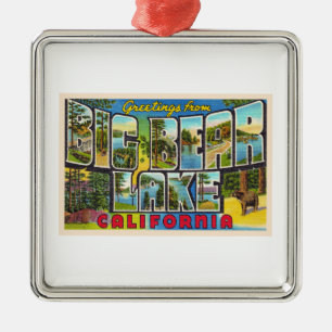 Big Bear Lake California CA Large Letter Postcard Metal Ornament