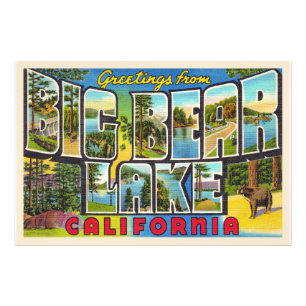 Big Bear Lake California CA Large Letter Postcard Photo Print