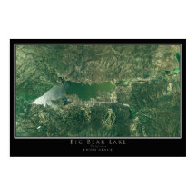 Big Bear Lake California Satellite Poster Map