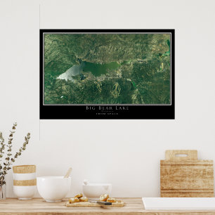 Big Bear Lake California Satellite Poster Map
