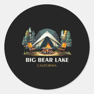 Big Bear Lake California Souvenir Hiking Classic Round Sticker