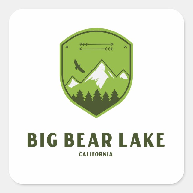 Big Bear Lake - California Square Sticker (Front)