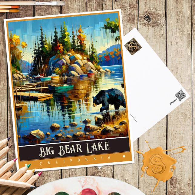 Big Bear Lake, California | Vintage Painting Postcard (Creator Uploaded)