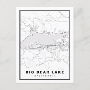 Big Bear Lake Map Holiday Postcard