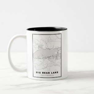 Big Bear Lake Map Two-Tone Coffee Mug