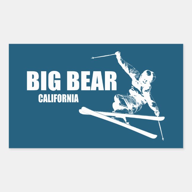 Big Bear Mountain Resort California Skier Rectangular Sticker (Front)