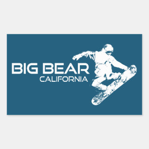Big Bear Mountain Resort California Snowboarder Rectangular Sticker