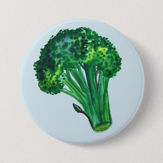 Big Beautiful Broccoli Blue 7.5 Cm Round Badge (Front)