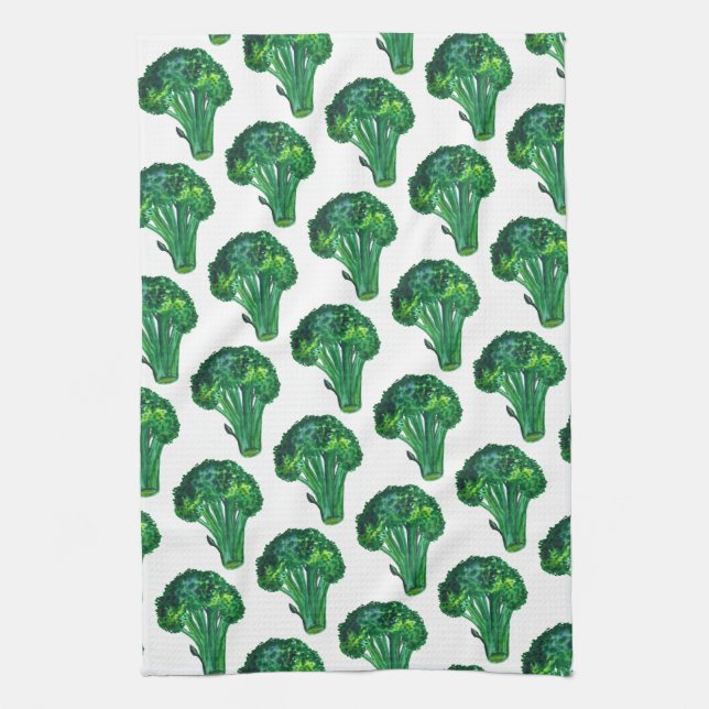 Big beautiful broccoli eat your veggies tea towel (Vertical)