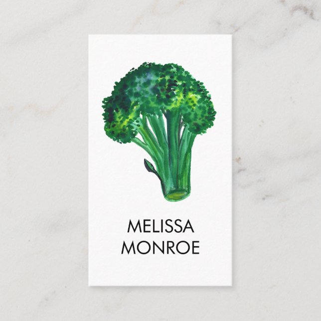 Big Beautiful Broccoli Food Diet Nutritionist Business Card (Front)