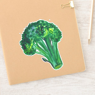 Big Beautiful Broccoli Green Watercolor Art