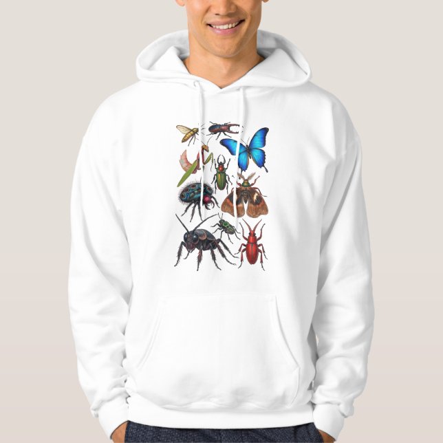 Big beautiful bugs insect art entomology science  hoodie (Front)