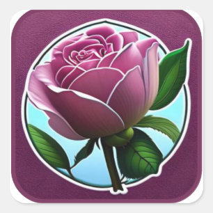 Big Beautiful Pink Roses Rose #2 Square Sticker
