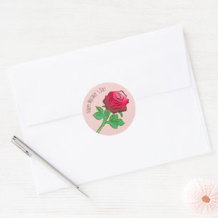 Big Beautiful Red Rose Classic Round Sticker