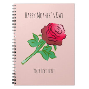 Big Beautiful Red Rose Notebook
