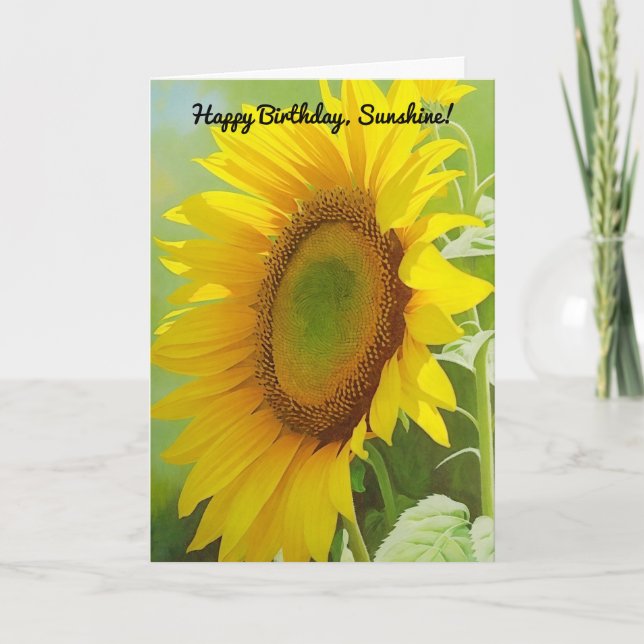 Big Beautiful Sunflower Happy Birthday Sunshine  Card (Front)