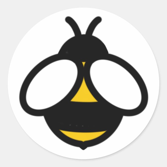 Big Bee, fun honey bee, cute bumblebee    Classic Round Sticker (Front)