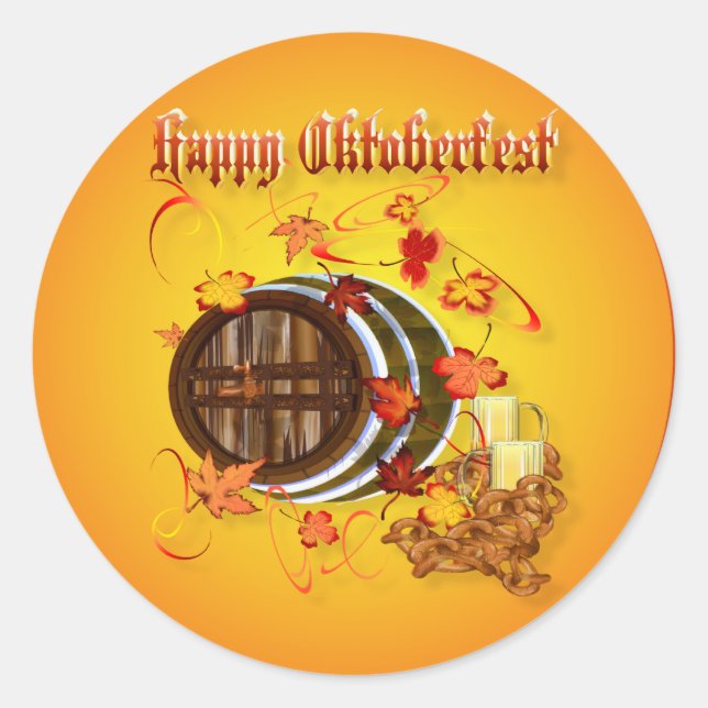 Big Beer-Happy Oktoberfest Stickers (Front)