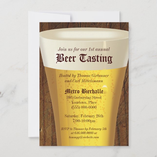 Big Beer Tasting Party Invitation (Front)