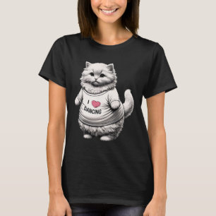 Big Belly Cute Fat Cat Art Design Fat Kitten Loves T-Shirt