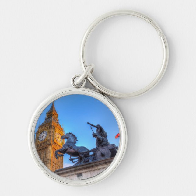 Big Ben and Boadicea Statue Key Ring (Front)