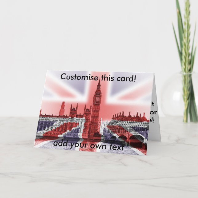 Big Ben and Houses of Parliament, Union Jack Card (Front)