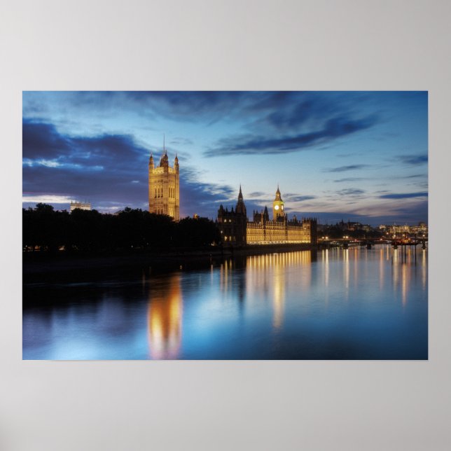 Big Ben and Palace of Westminster at night Poster (Front)