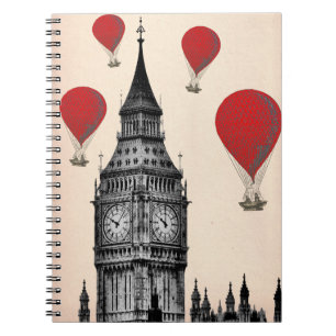 Big Ben and Red Hot Air Balloons 2 Notebook