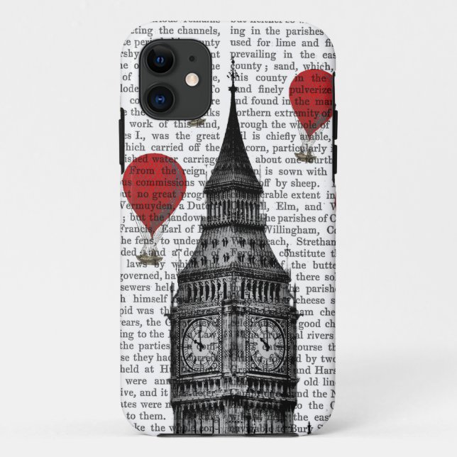Big Ben and Red Hot Air Balloons Case-Mate iPhone Case (Back)