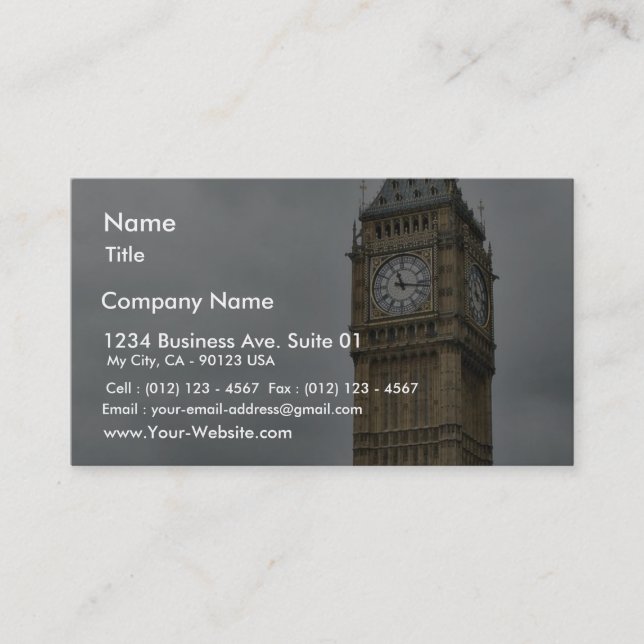 Big Ben And The Houses Of Parliament In London Business Card (Front)