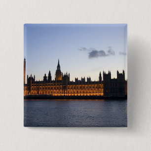 Big Ben and the Houses of Parliament in the city 15 Cm Square Badge