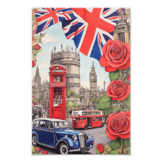 Big Ben and the Rose of England 2 Photo Print