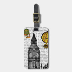 Big Ben and Vintage Hot Air Balloons Luggage Tag