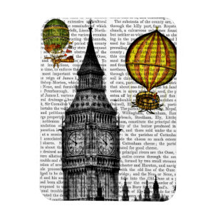 Big Ben and Vintage Hot Air Balloons Magnet