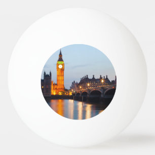 Big Ben and Westminster Bridge in the evening Ping Pong Ball