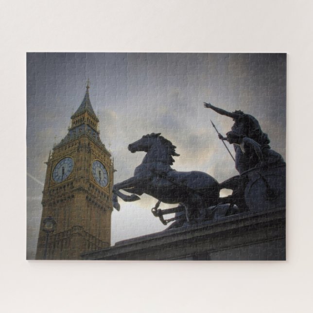 Big Ben - Boadicea Statue London - 16x20 - 520 pc Jigsaw Puzzle (Horizontal)