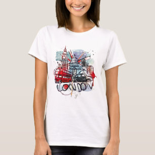 big ben bus london landmark T-Shirt