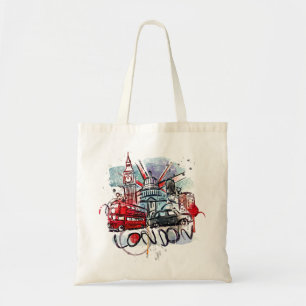 big ben bus london landmark tote bag