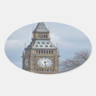 Big Ben Clock Oval Sticker