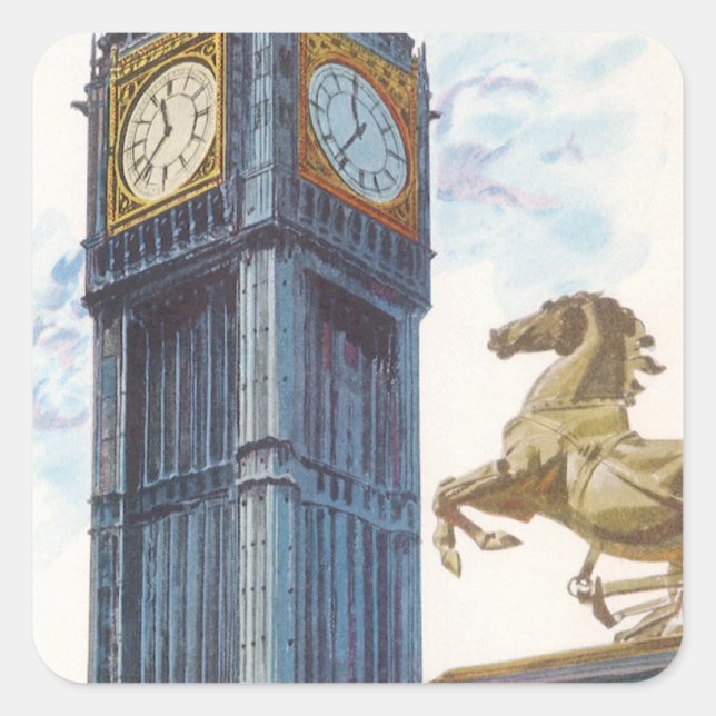 Big Ben Clock Tower at the Palace of Westminster Square Sticker (Front)