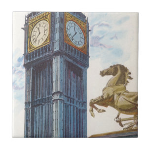 Big Ben Clock Tower at the Palace of Westminster Tile