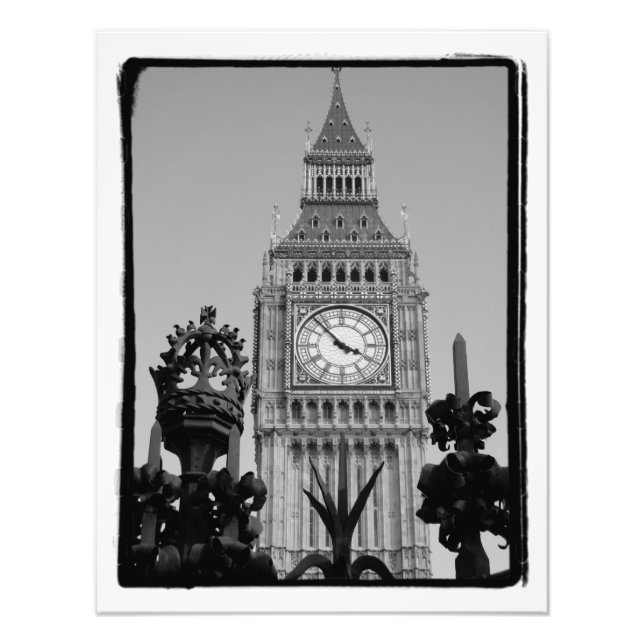 "Big Ben" Clock Tower at Westminster Palace Photo Print (Front)