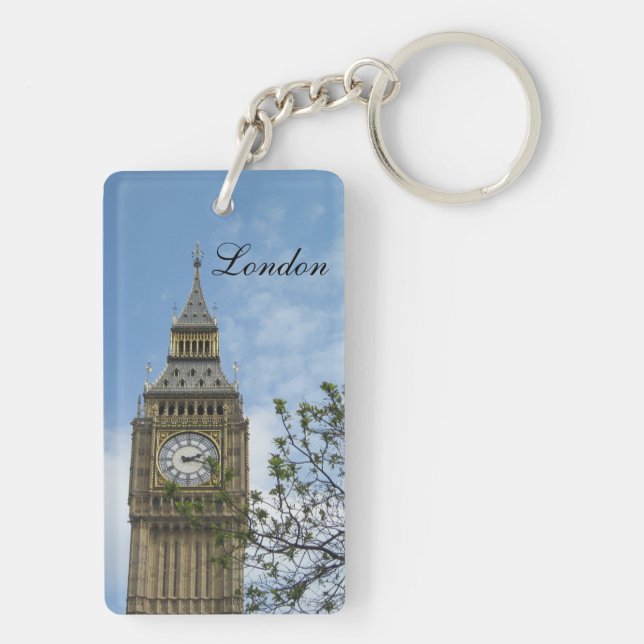 Big Ben Clock Tower London England Key Ring (Back)