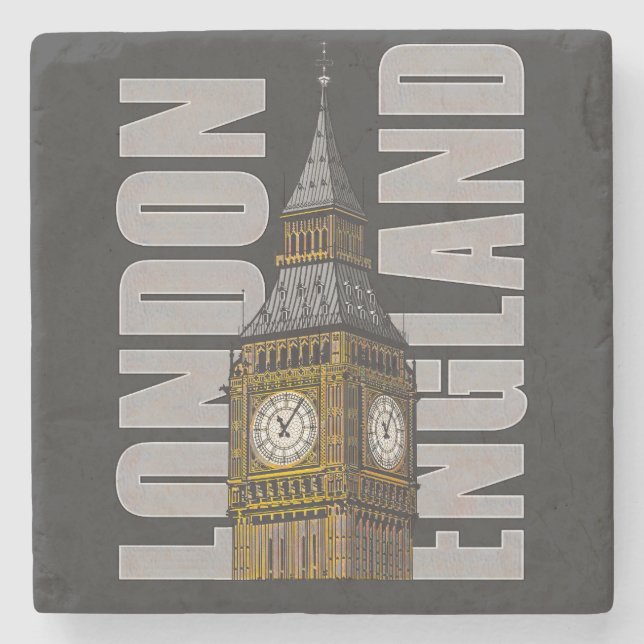 Big Ben Clock Tower London England United Kingdom Stone Coaster (Front)