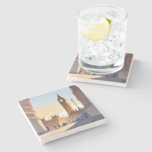 Big Ben Clocktower   London England UK Stone Coaster
